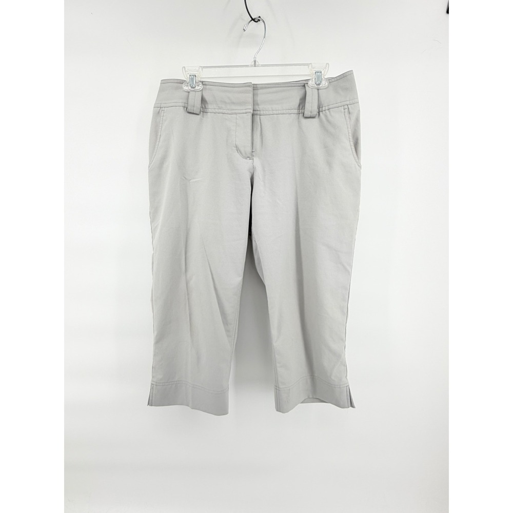 Adidas ClimaCool Golf Capri Pants Womens 10 Gray Stretch Cropped Activewear
